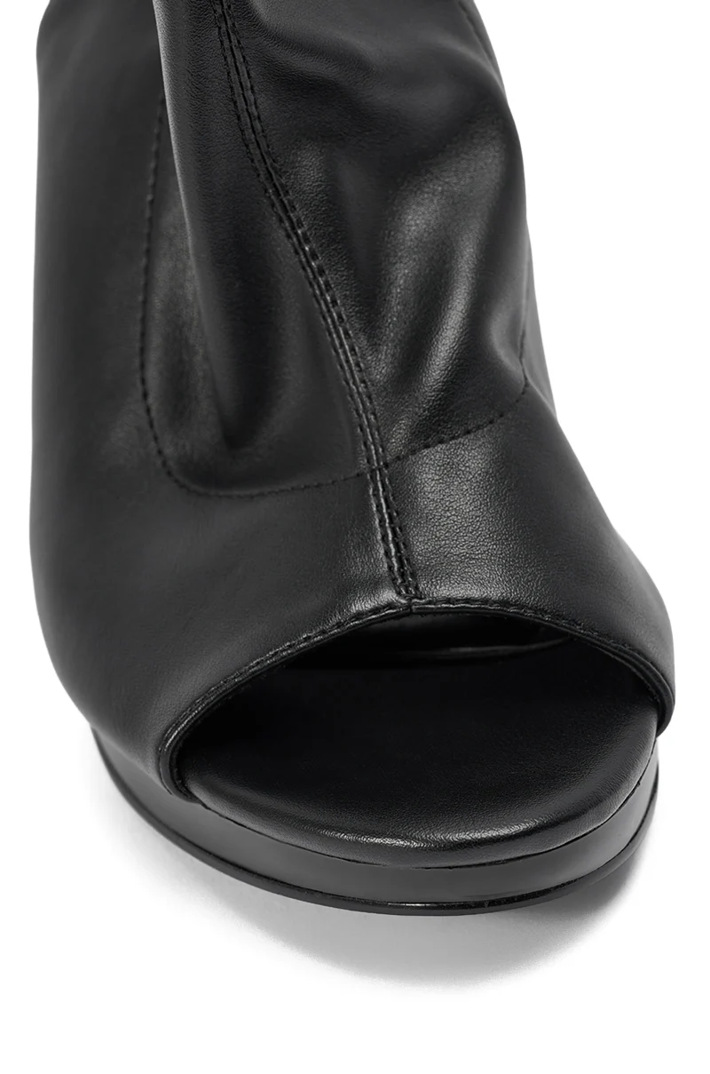 AZEALA WANG ILYSSA BLACK NOVELTY WEDGE KNEE HIGH BOOTIE - Image 8