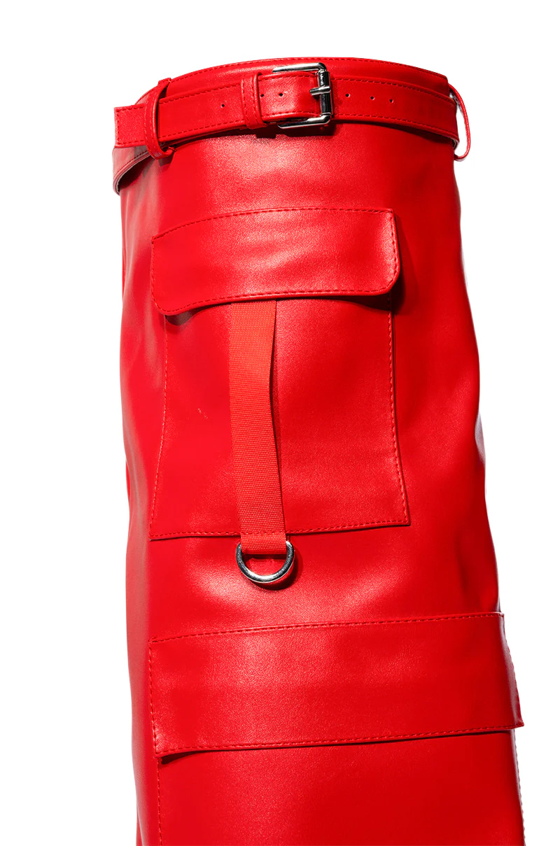 AZLAEA WANG ALEXIA RED WEDGE BOOT - Image 7