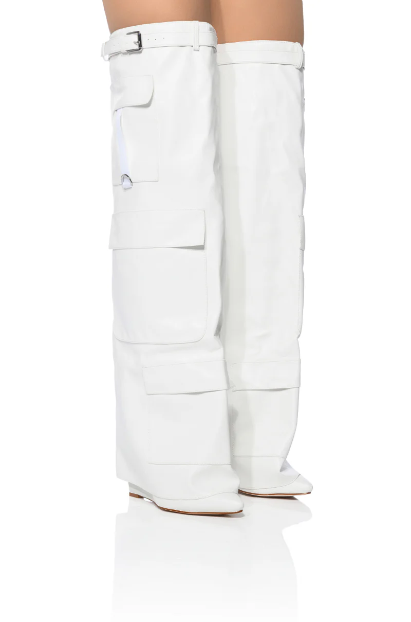 AZLAEA WANG ALEXIA WHITE WEDGE BOOT - Image 3