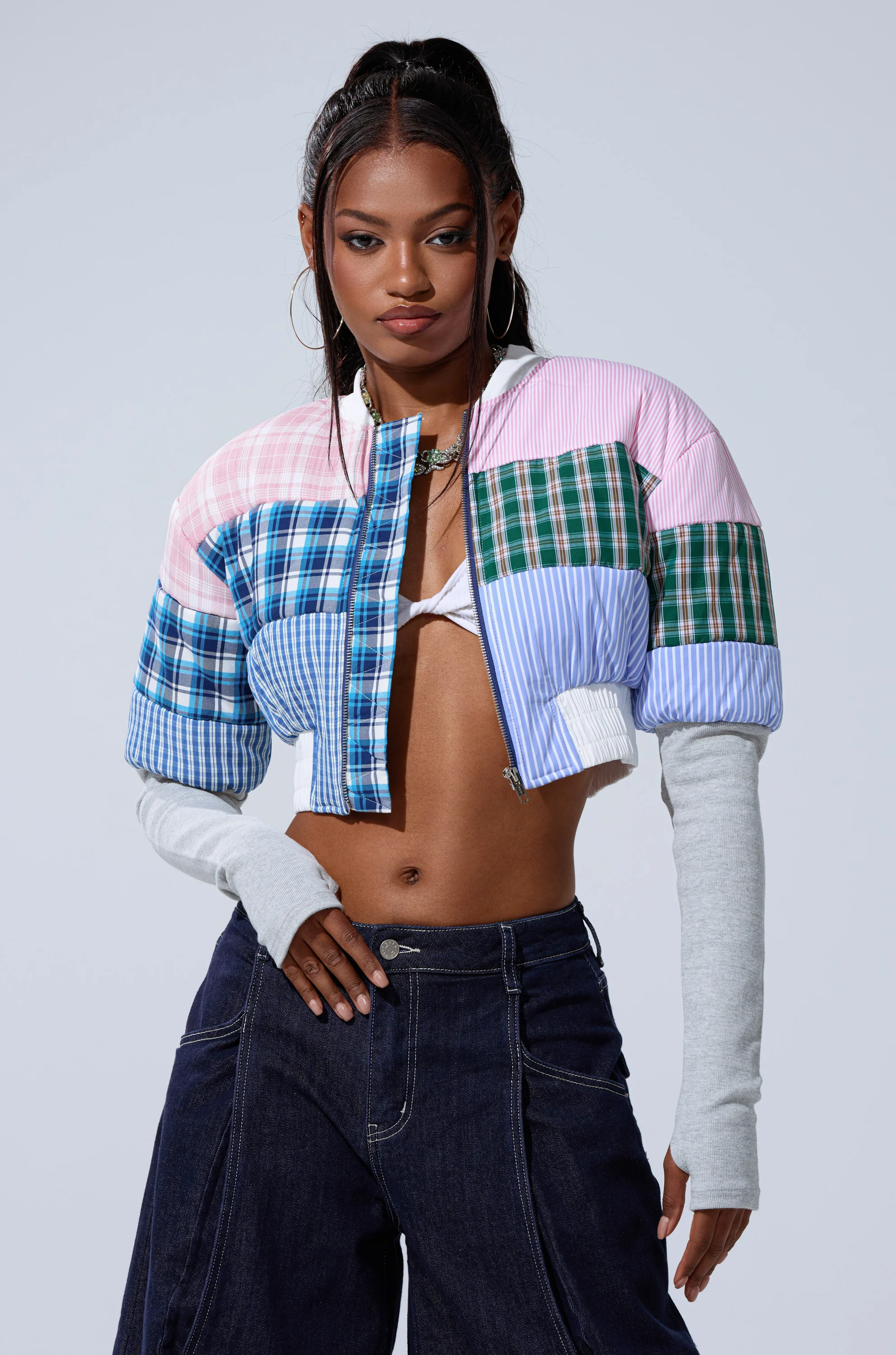 BABY GIRL PATCHWORK BOMBER - Image 2