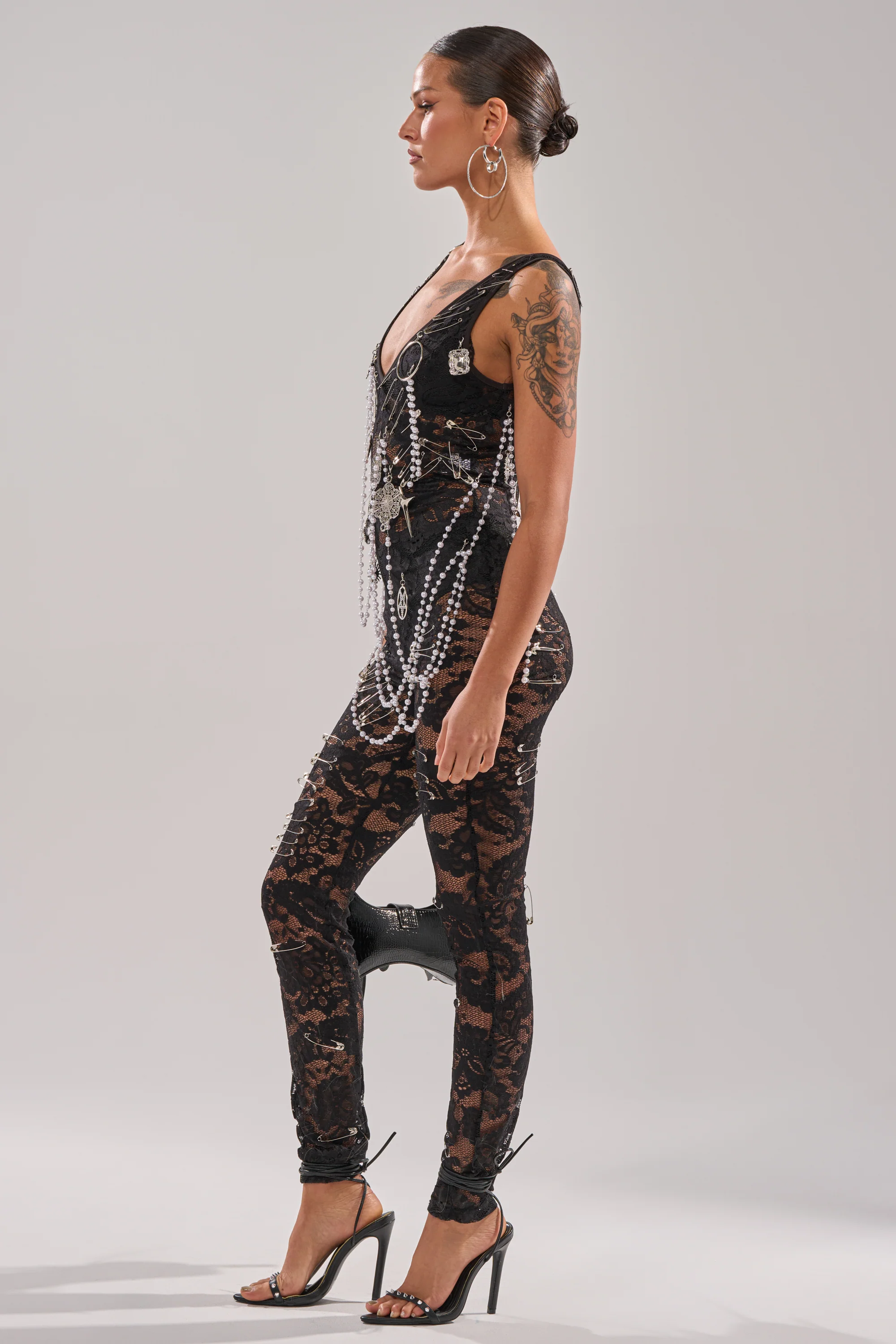 BABY I AM THE PARTY LACE JUMPSUIT - Image 5