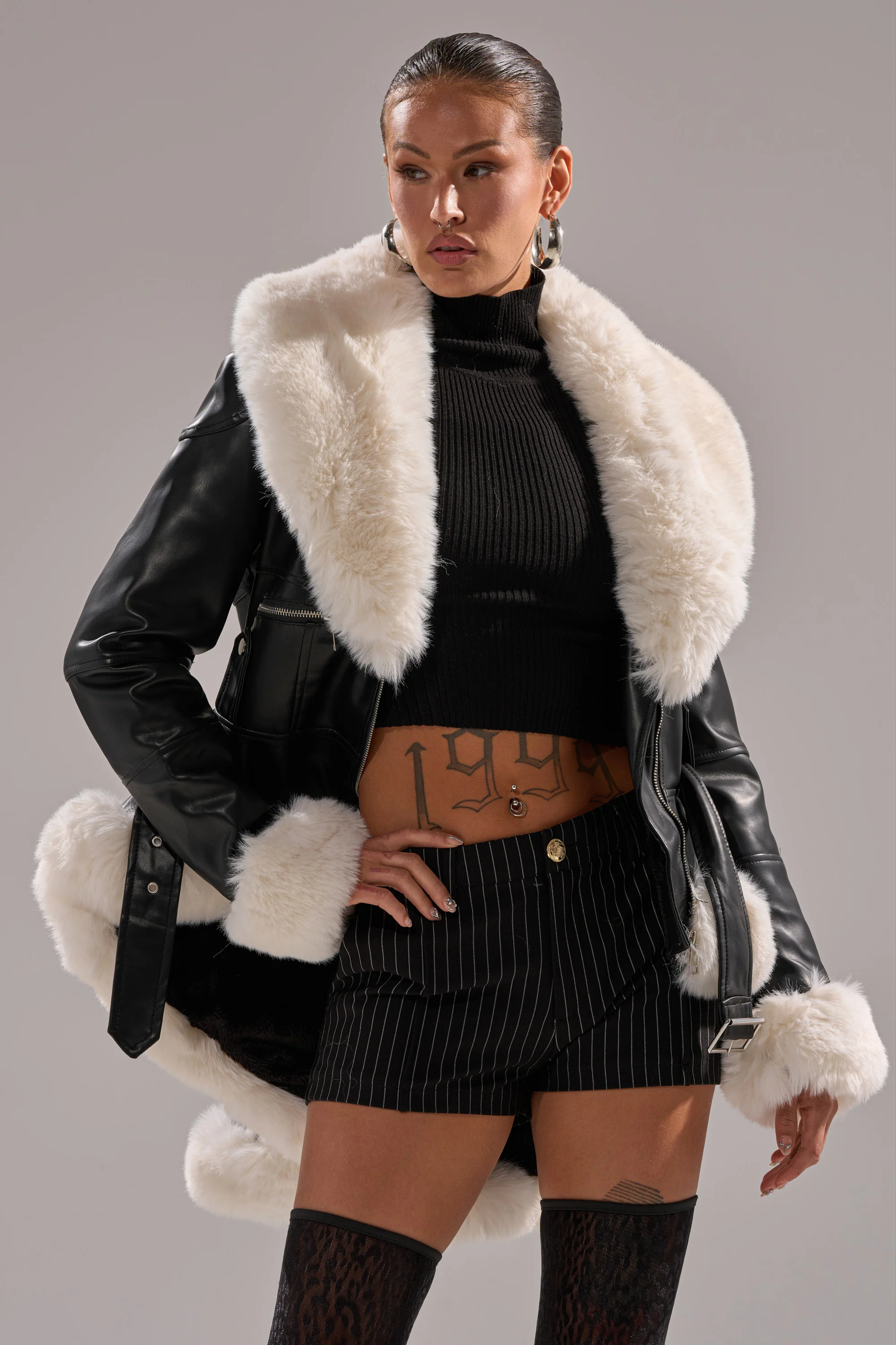 BABY IT'S COLD OUTSIDE FUR TRIM MOTO - Image 2