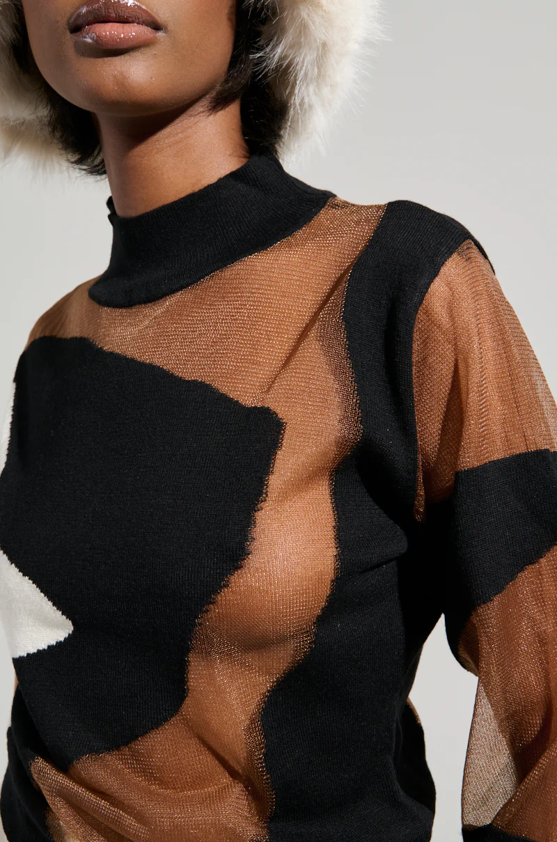 BABY PLEASE MESH PANEL BLACK AND WHITE TOP - Image 8
