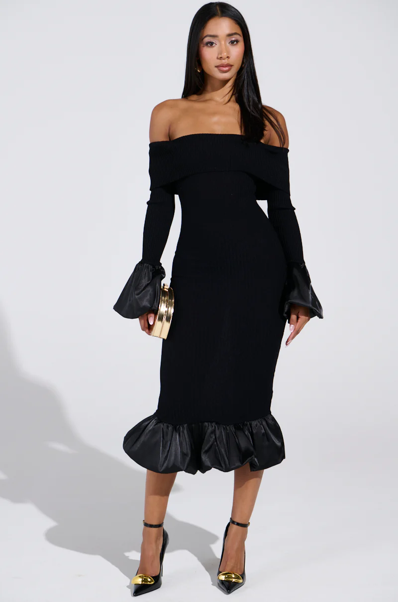 BACK IN A MINUTE KNIT MIDI DRESS - Image 6