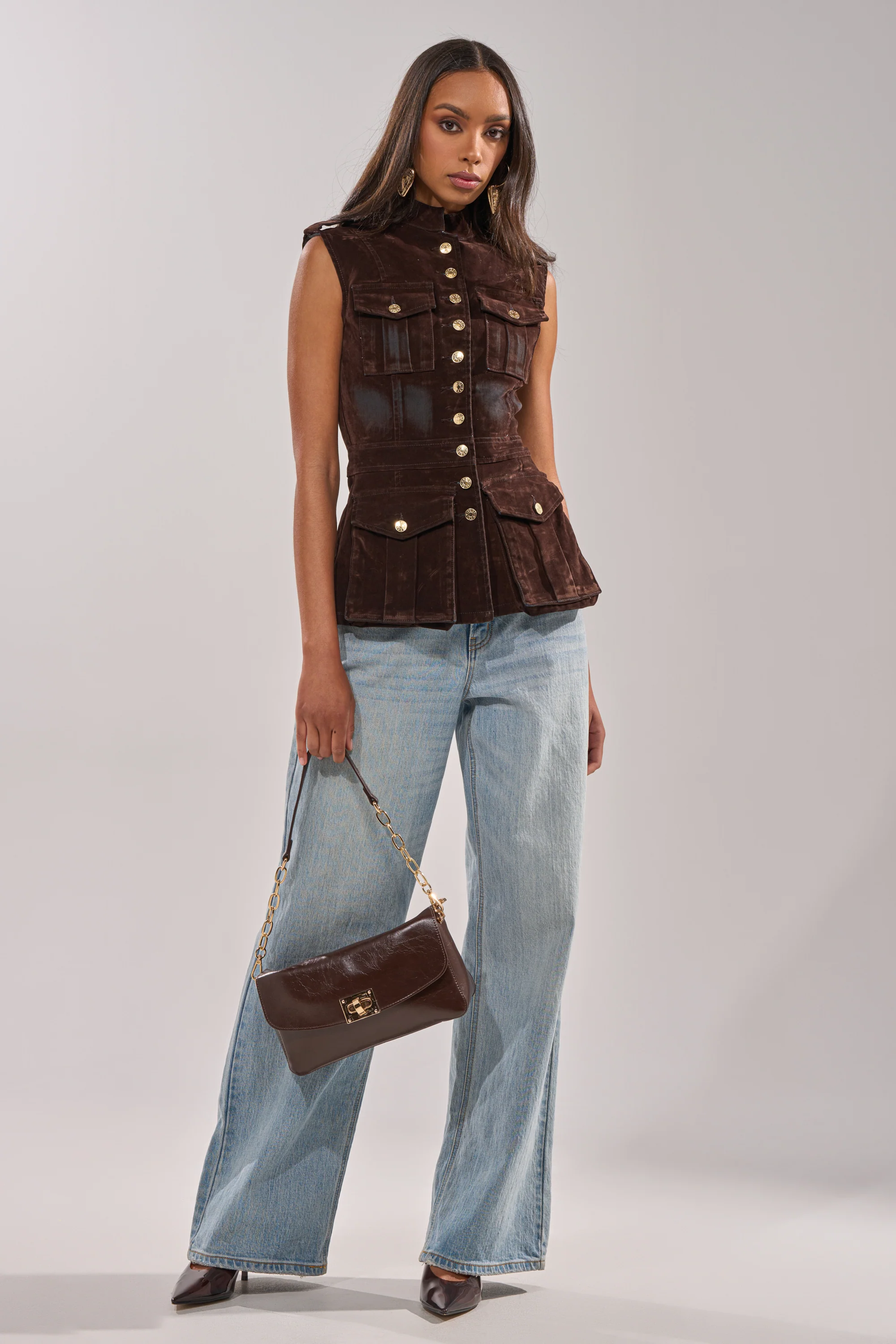 BACK WITH IT VELVET BUTTON DOWN - Image 6