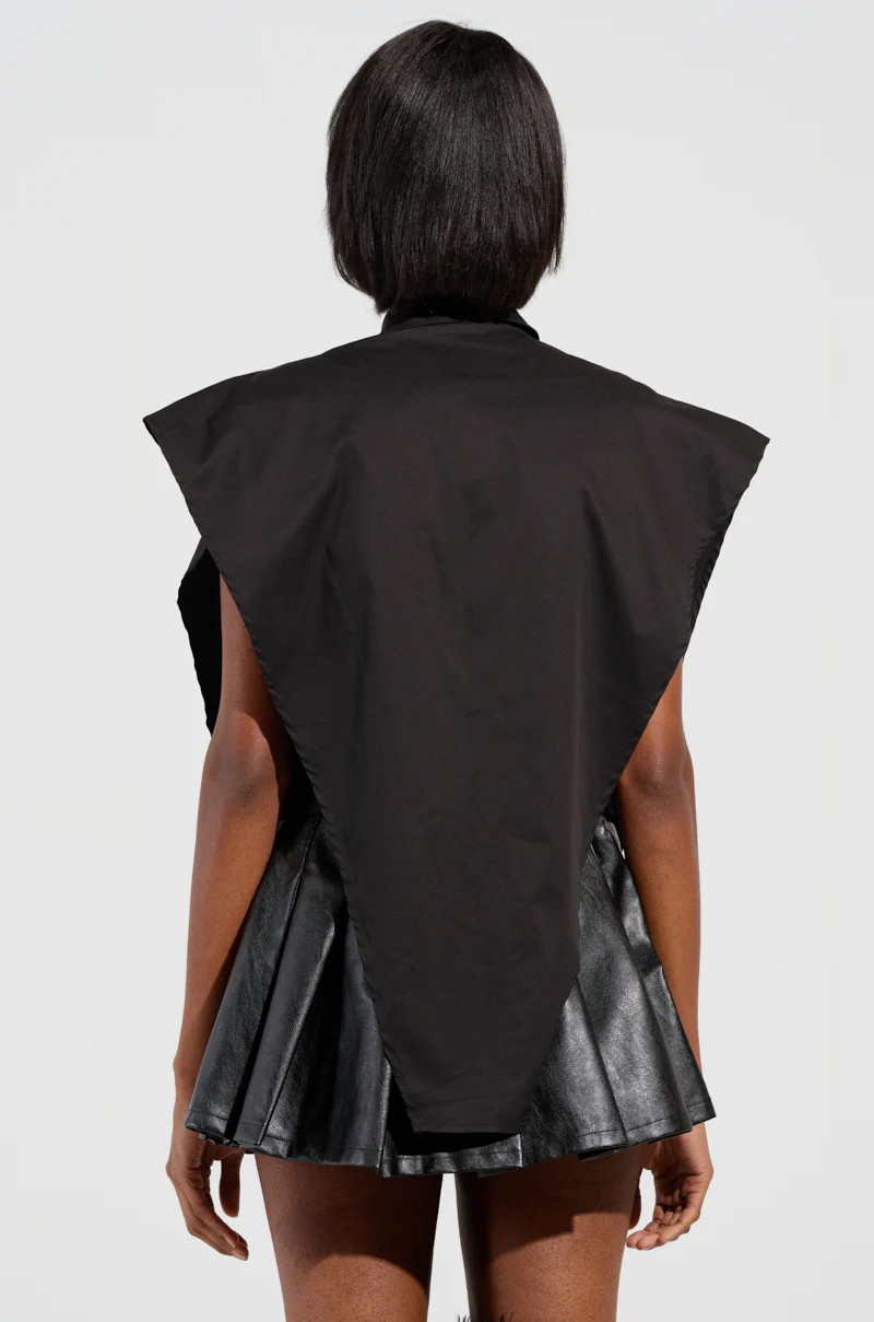 BAD GIRL ZIPPER DETAIL BUTTON DOWN SHIRT - Image 4