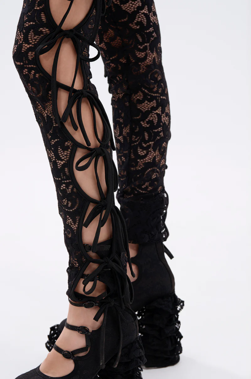 BADDIE ALERT LACE JUMPSUIT WITH TIES - Image 7