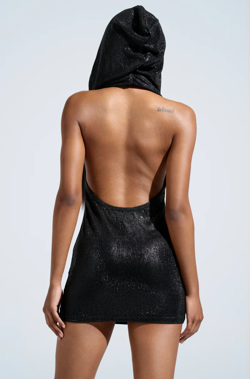 BADDIE BEHAVIOR HOODED MINI DRESS - Image 5