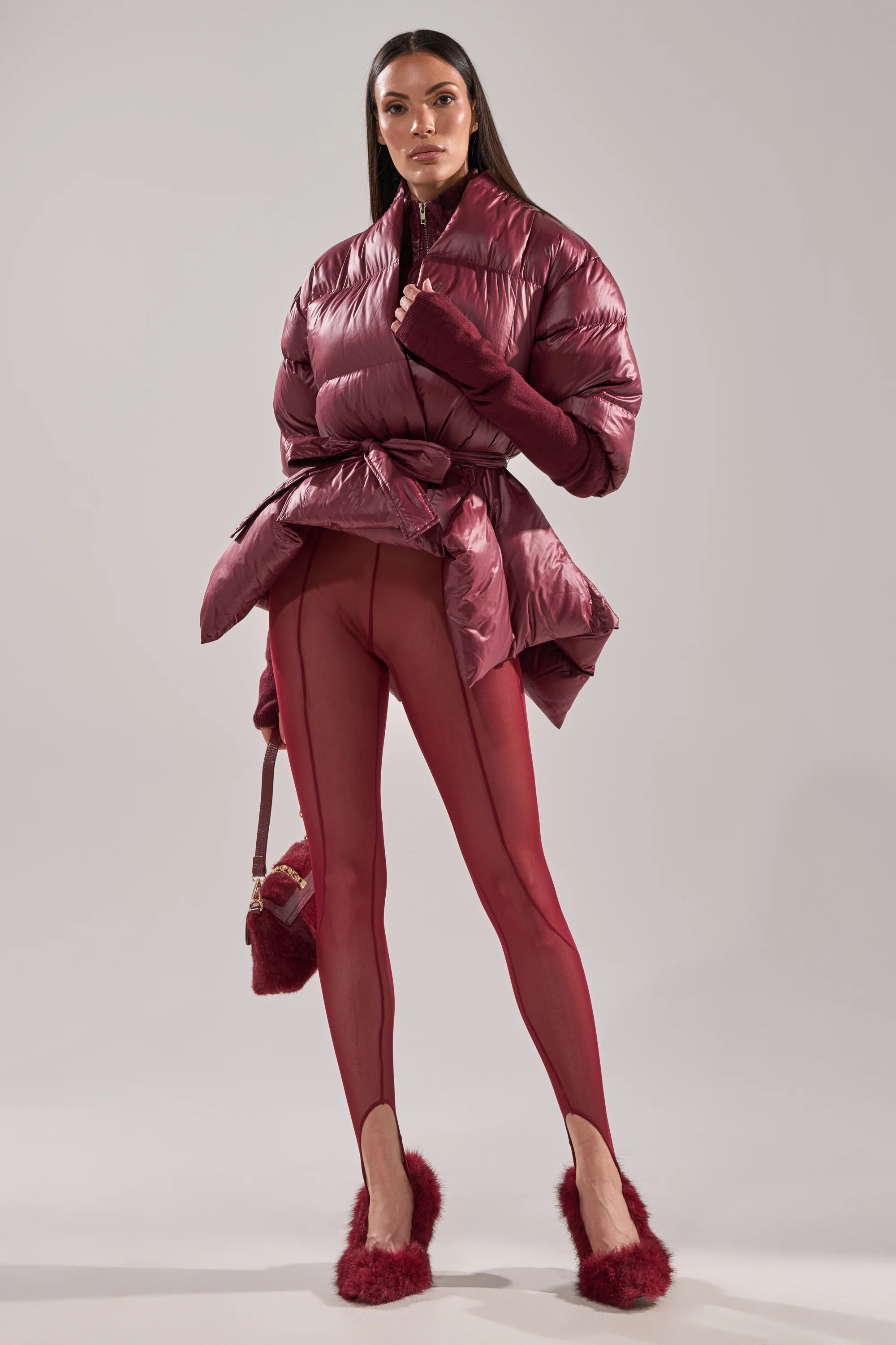 BALLET GIRL STIRRUP LEGGING IN BURGUNDY - Image 7