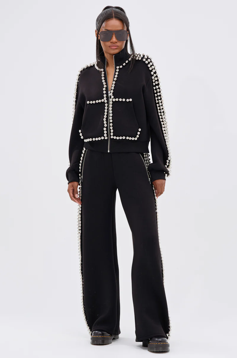 BALLS TO THE WALL ZIP UP SWEATSHIRT IN BLACK - Image 6
