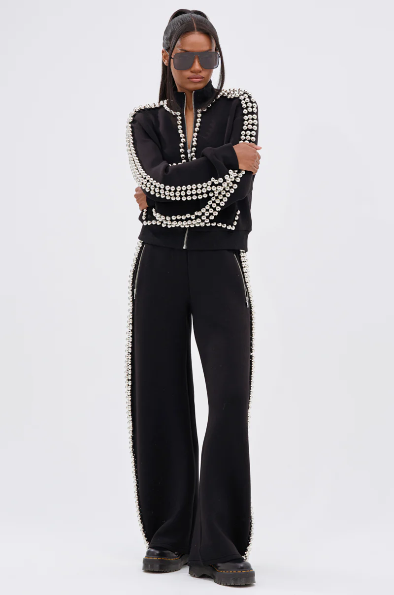 BALLS TO THE WALL ZIP UP SWEATSHIRT IN BLACK - Image 7