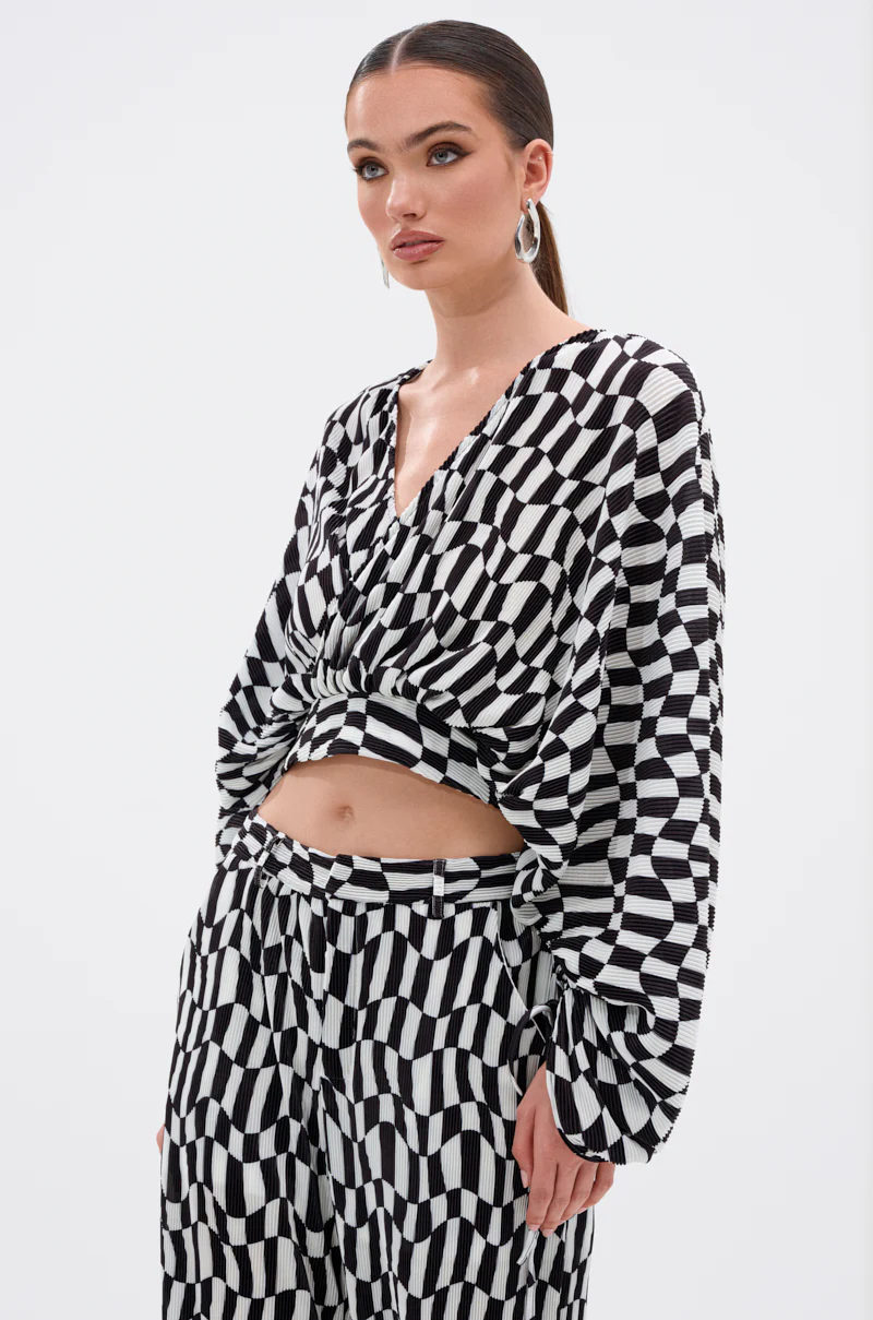 BARI CHECKERED BLOUSE - Image 2