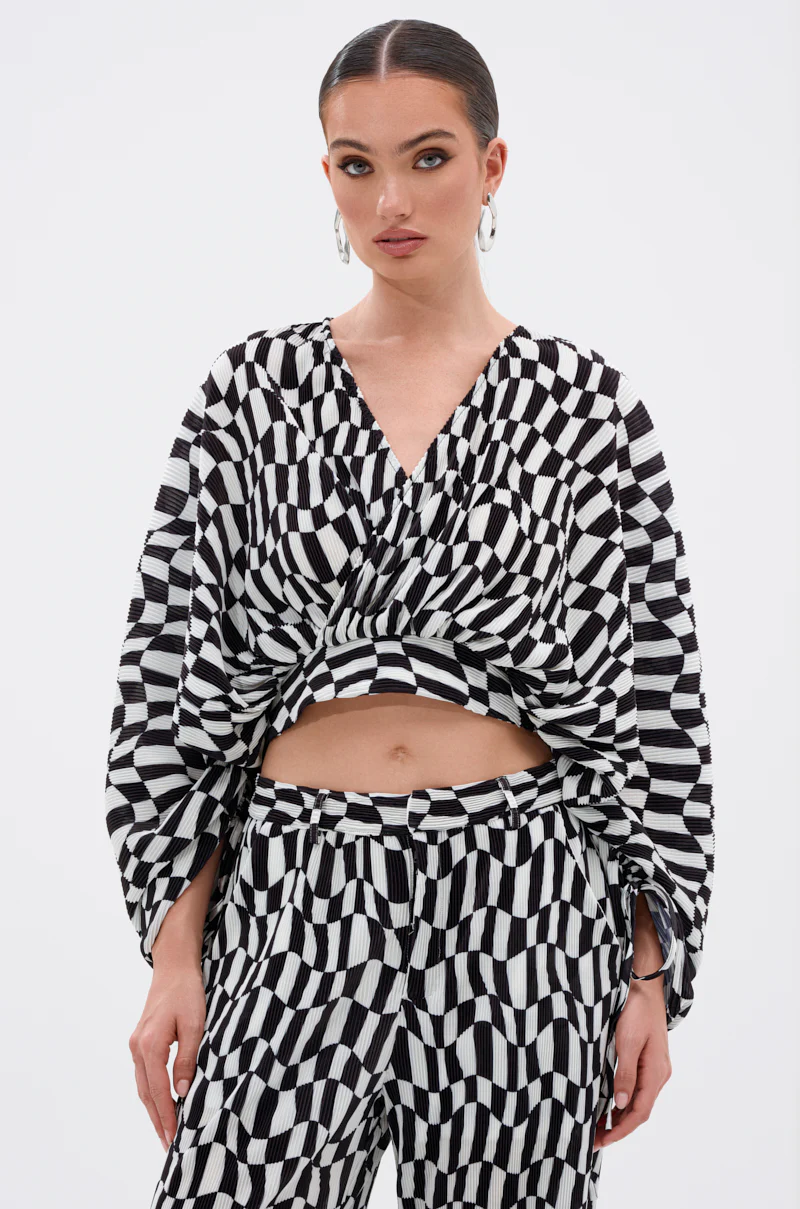 BARI CHECKERED BLOUSE - Image 3
