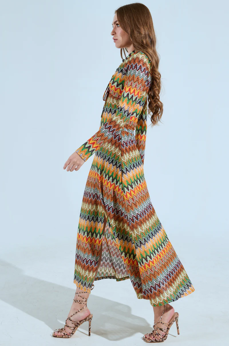 BAYLEE ABSTRACT PRINT KNIT MAXI DRESS - Image 4