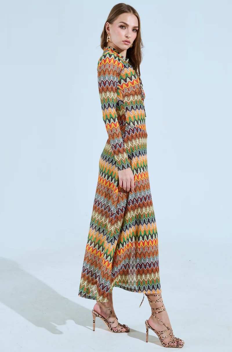 BAYLEE ABSTRACT PRINT KNIT MAXI DRESS - Image 6