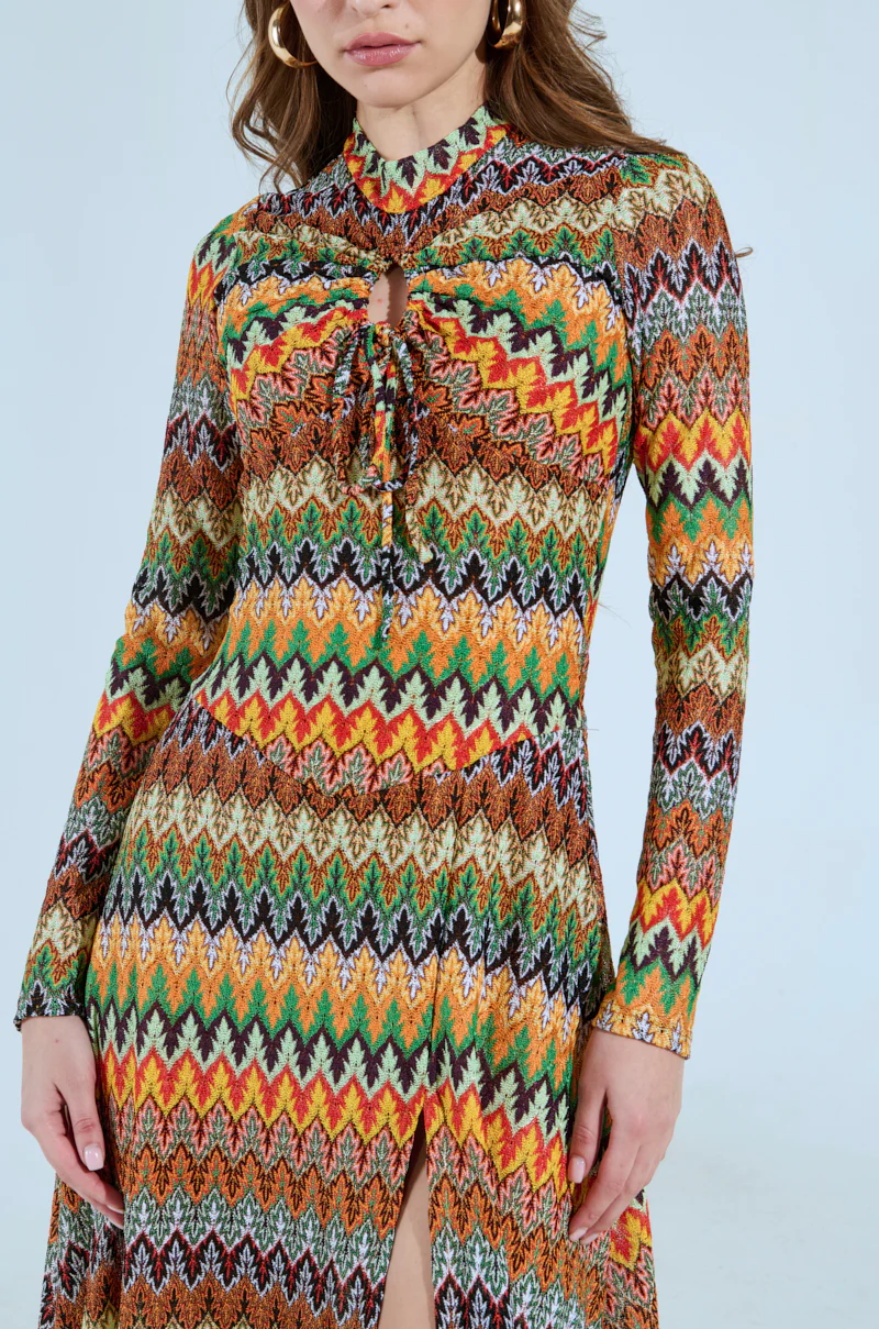 BAYLEE ABSTRACT PRINT KNIT MAXI DRESS - Image 8