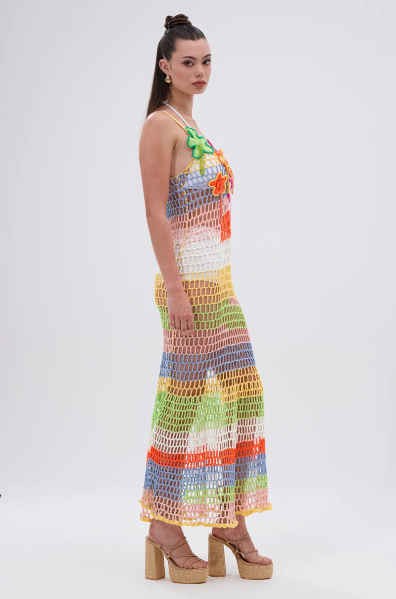 BEACHIN IT CROCHET BEADED MAXI DRESS - Image 3