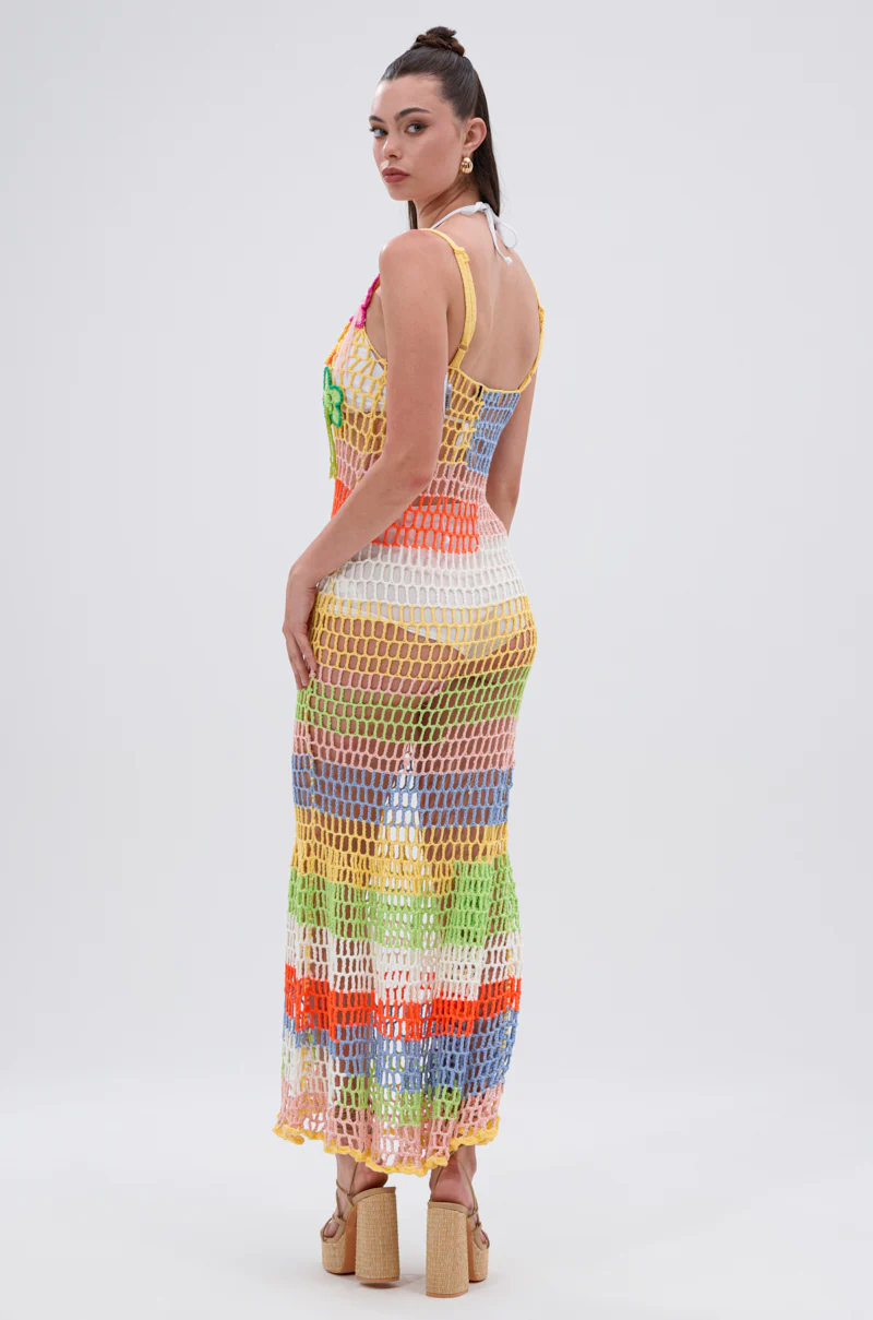 BEACHIN IT CROCHET BEADED MAXI DRESS - Image 4