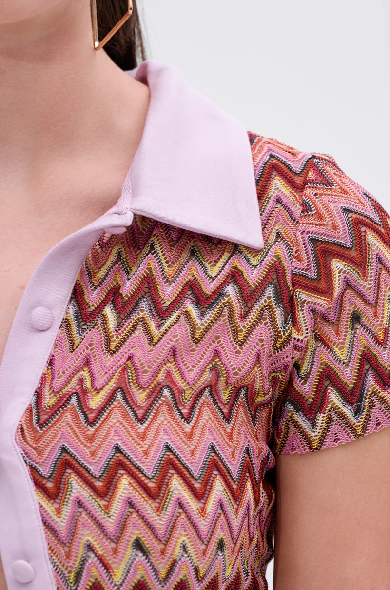 BEACHY BLISS CROCHET SHORT SLEEVE BUTTON DOWN - Image 6