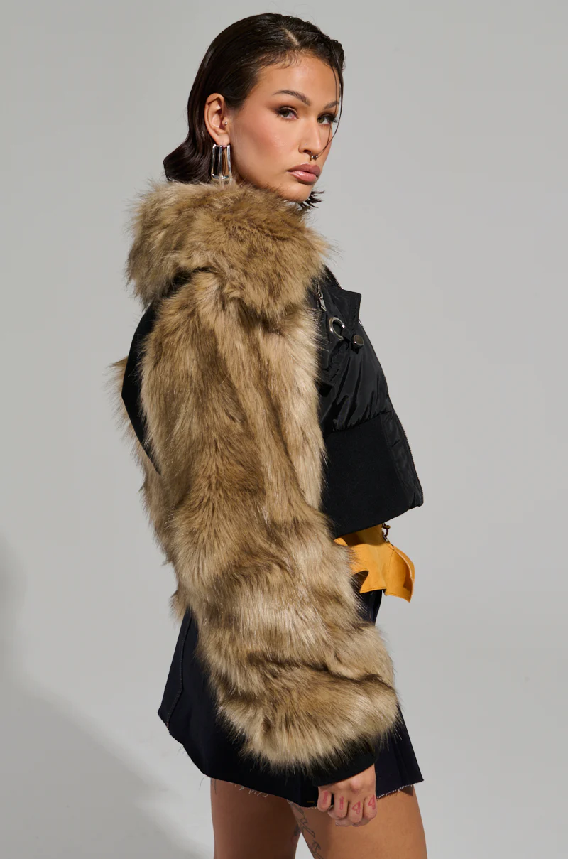 BECKS FUR TRIM BOMBER - Image 3