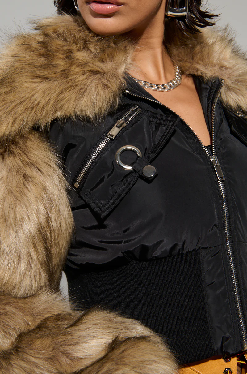 BECKS FUR TRIM BOMBER - Image 7