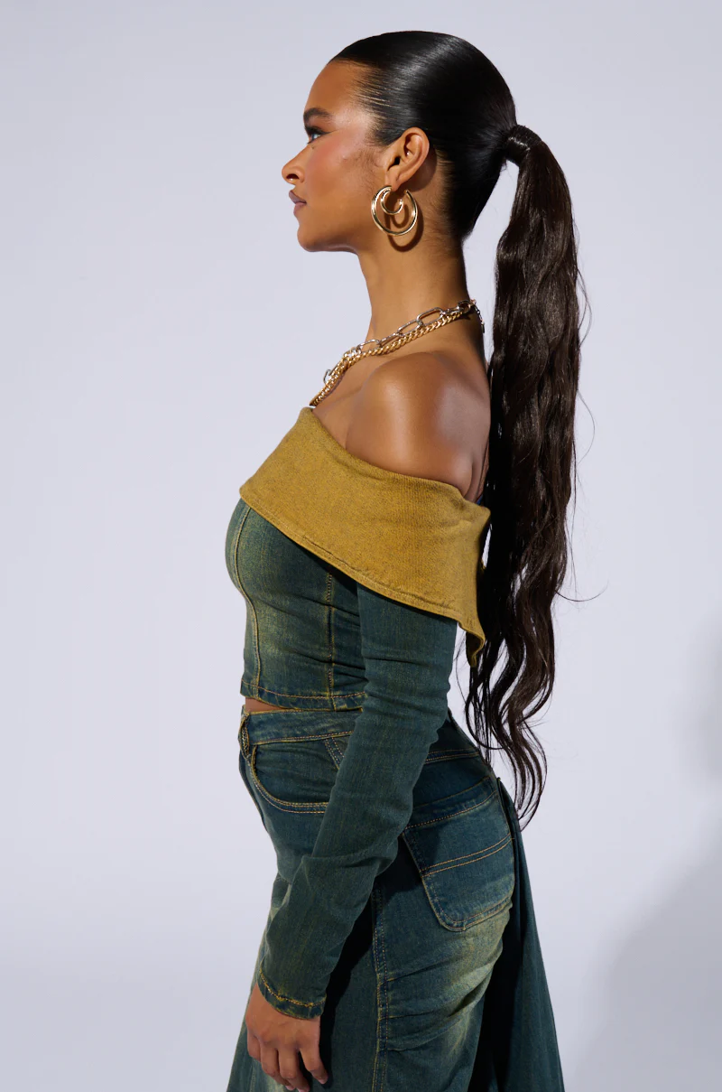 BEFORE YOU GO OFF THE SHOULDER DENIM TOP - Image 3