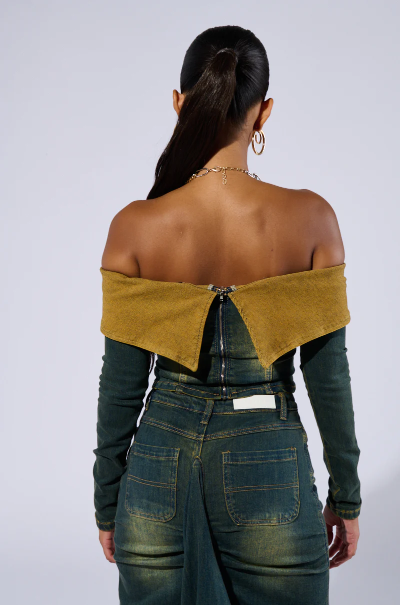 BEFORE YOU GO OFF THE SHOULDER DENIM TOP - Image 4