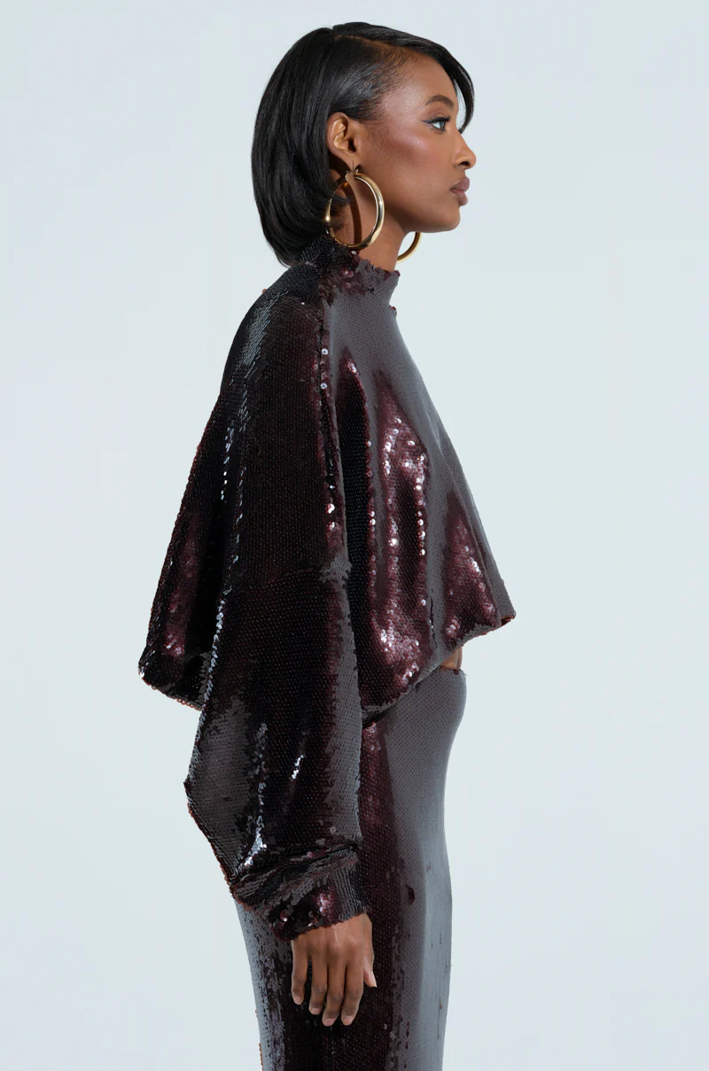 BELIEVE IN LOVE SEQUIN TOP IN BROWN - Image 3