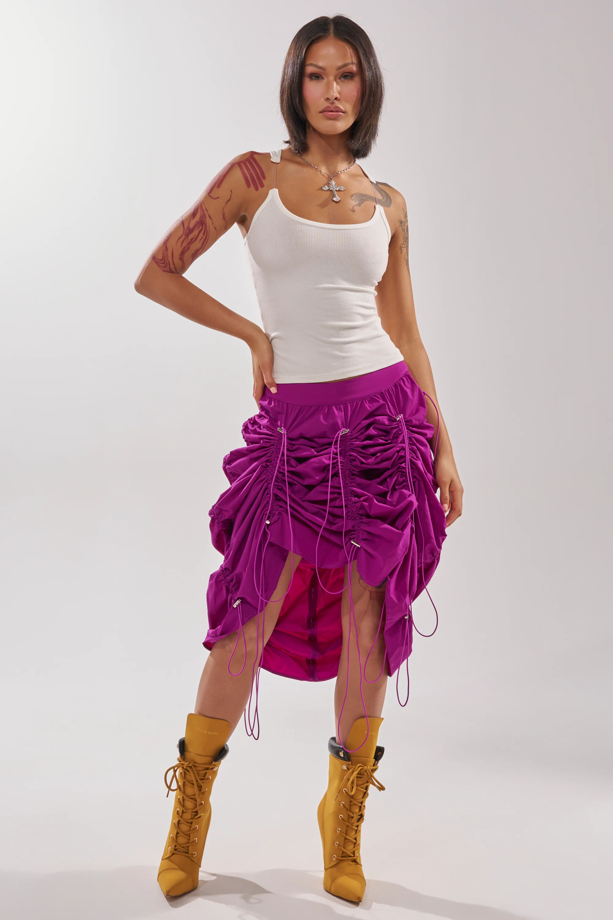 BELLA PARACHUTE MAXI SKIRT IN FUCHSIA - Image 10