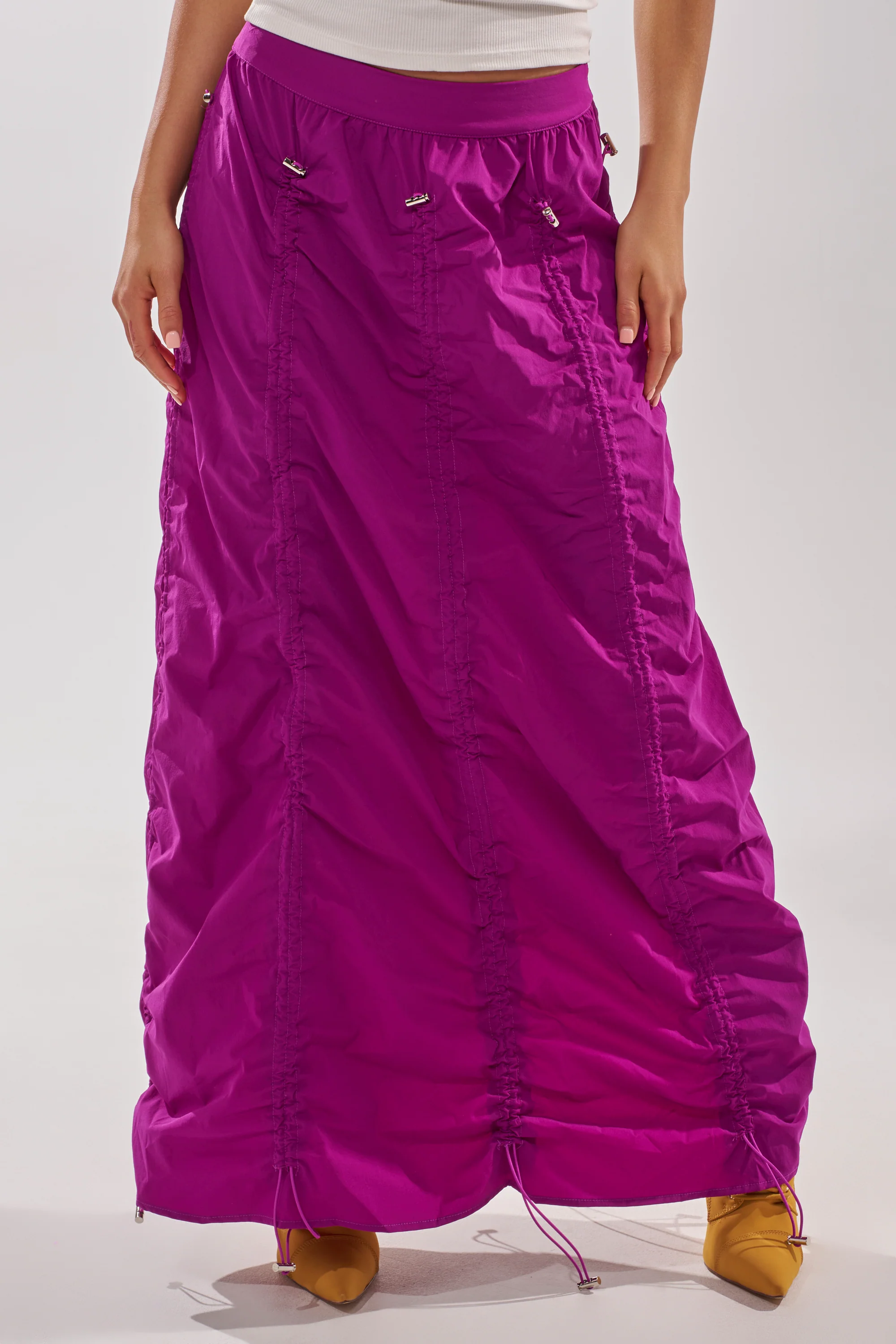 BELLA PARACHUTE MAXI SKIRT IN FUCHSIA - Image 8
