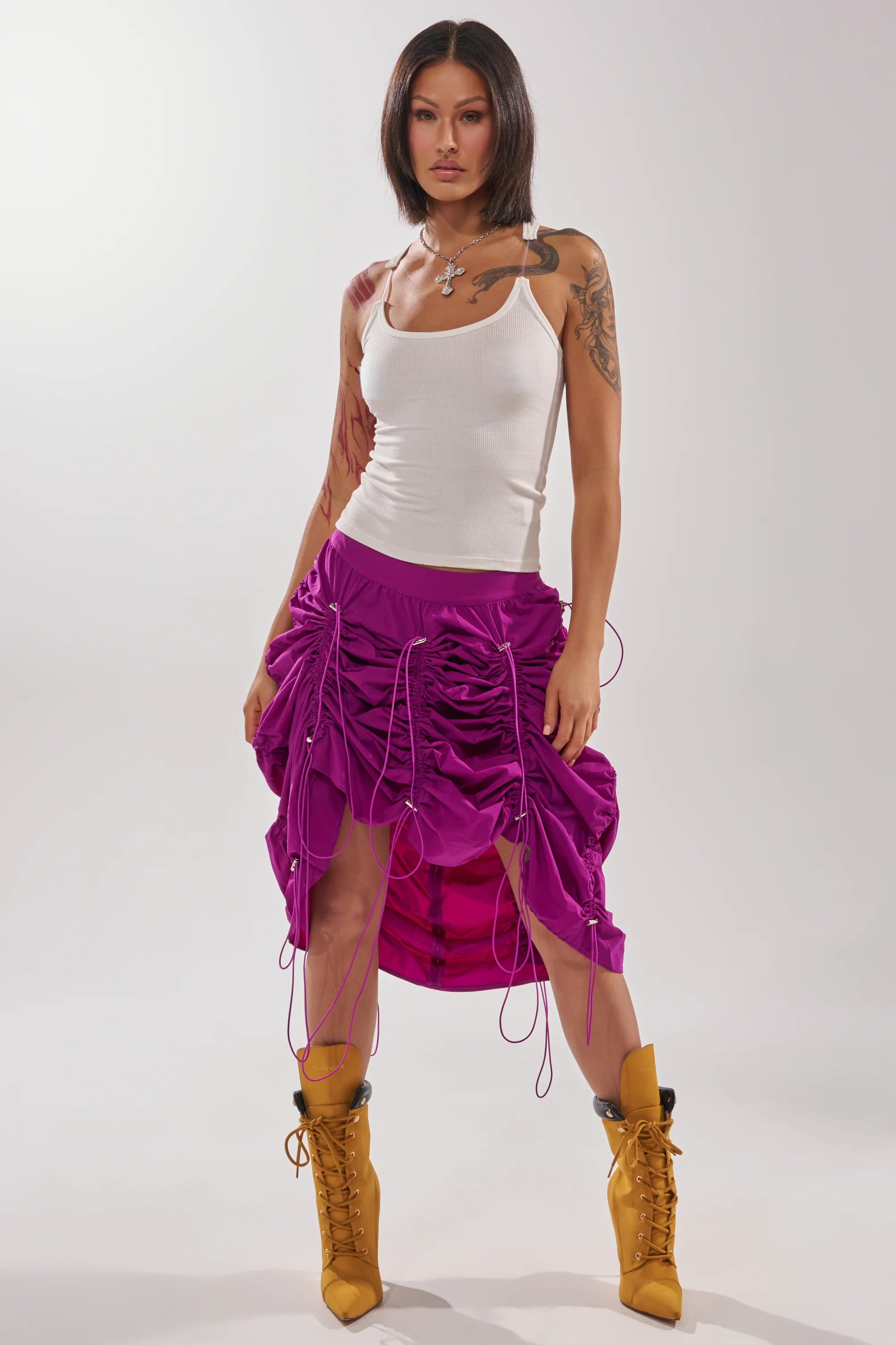 BELLA PARACHUTE MAXI SKIRT IN FUCHSIA - Image 9