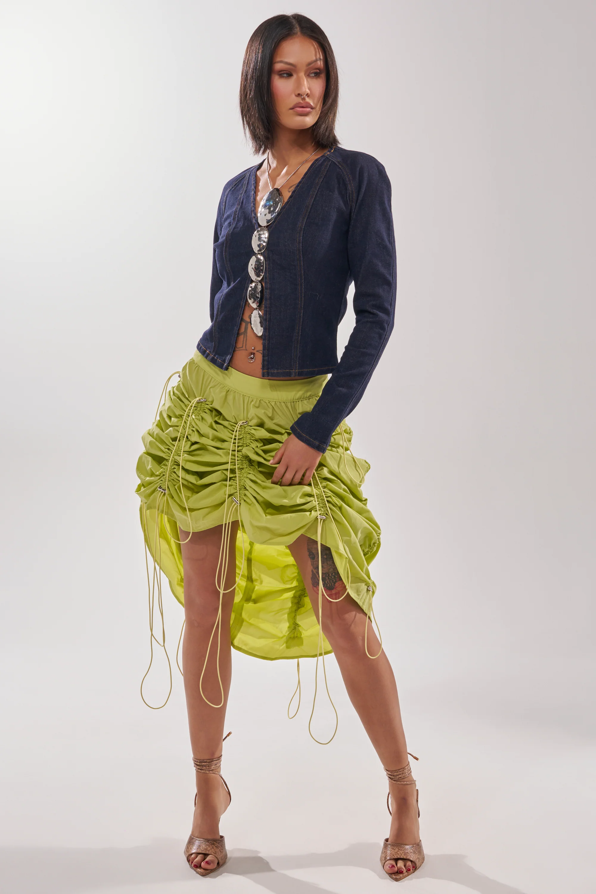 BELLA PARACHUTE MAXI SKIRT IN YELLOW - Image 10