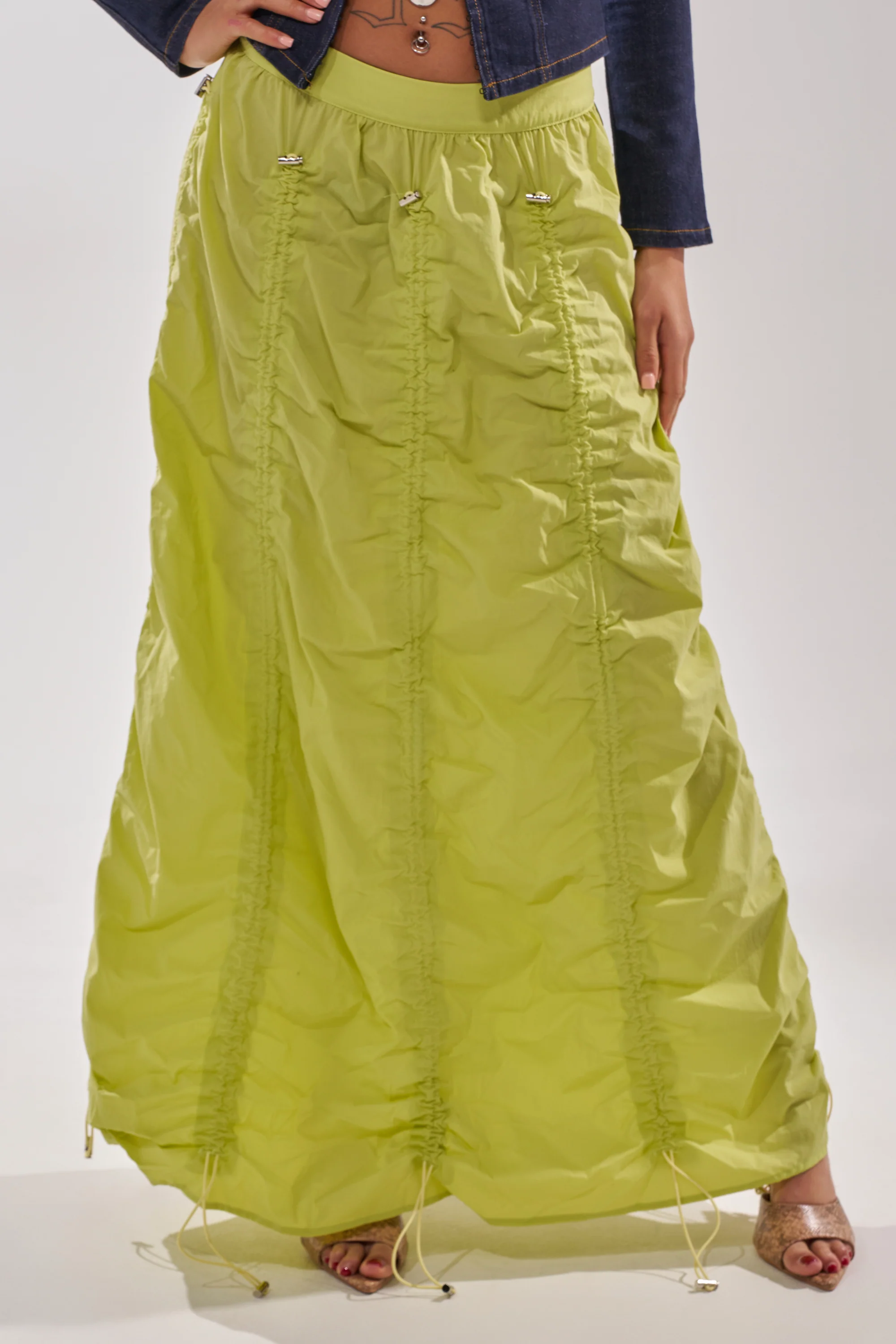 BELLA PARACHUTE MAXI SKIRT IN YELLOW - Image 5