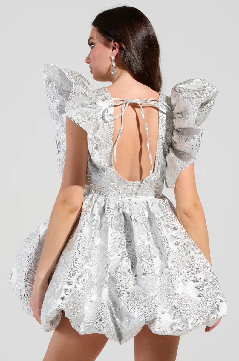 BELLE OF THE BALL BROCADE MINI DRESS - Image 4