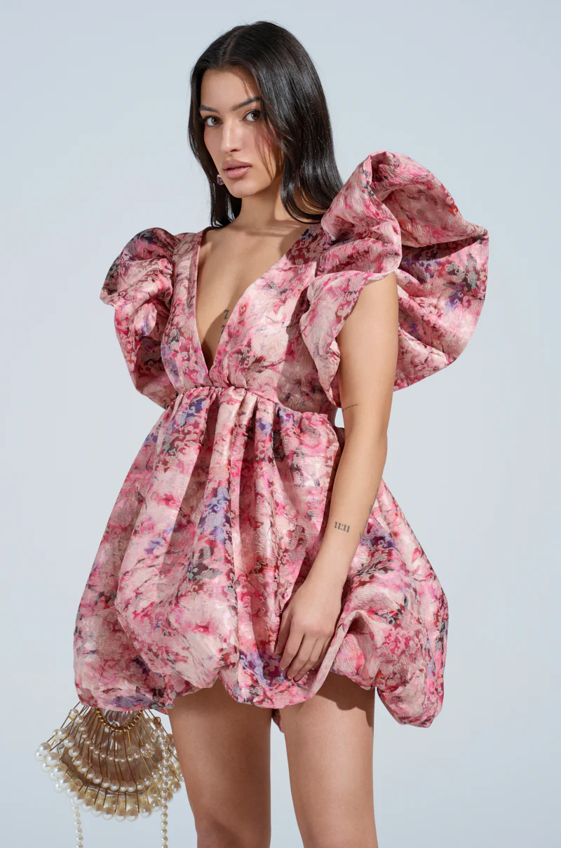 BELLE OF THE BALL PRINTED MINI DRESS - Image 2