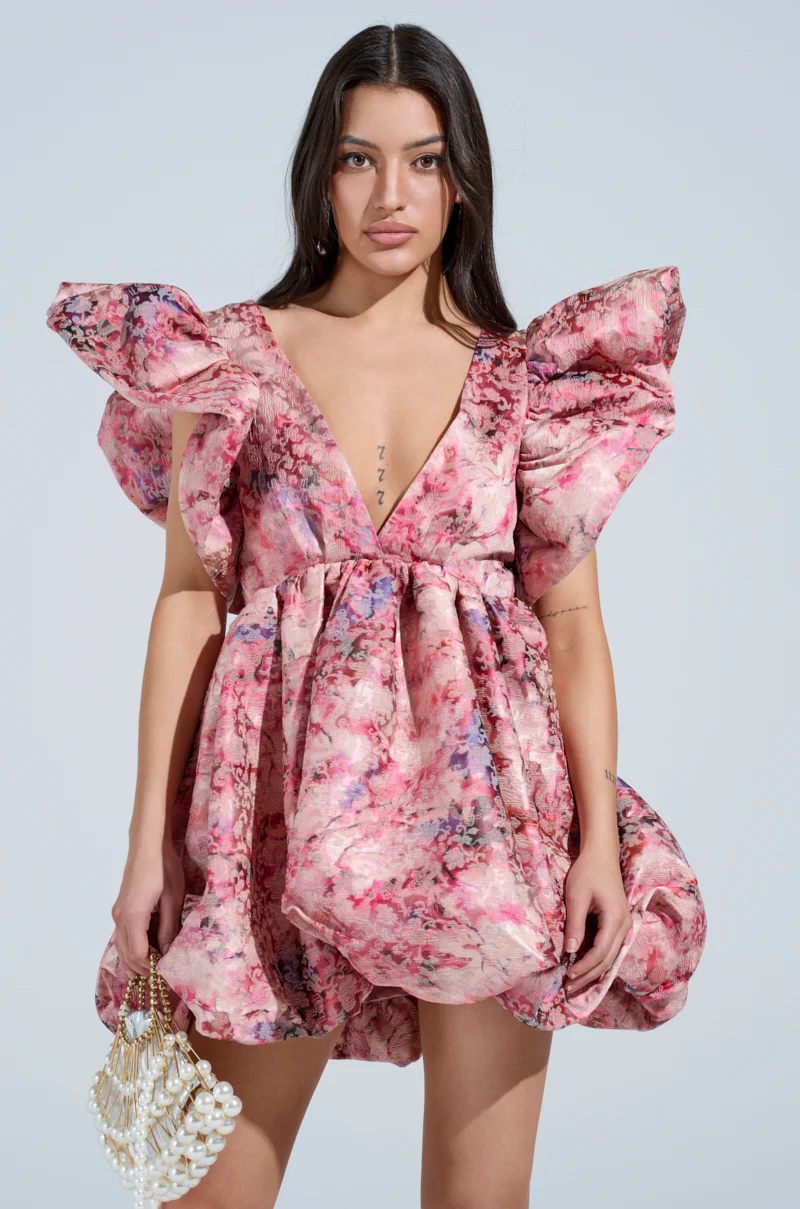 BELLE OF THE BALL PRINTED MINI DRESS - Image 3