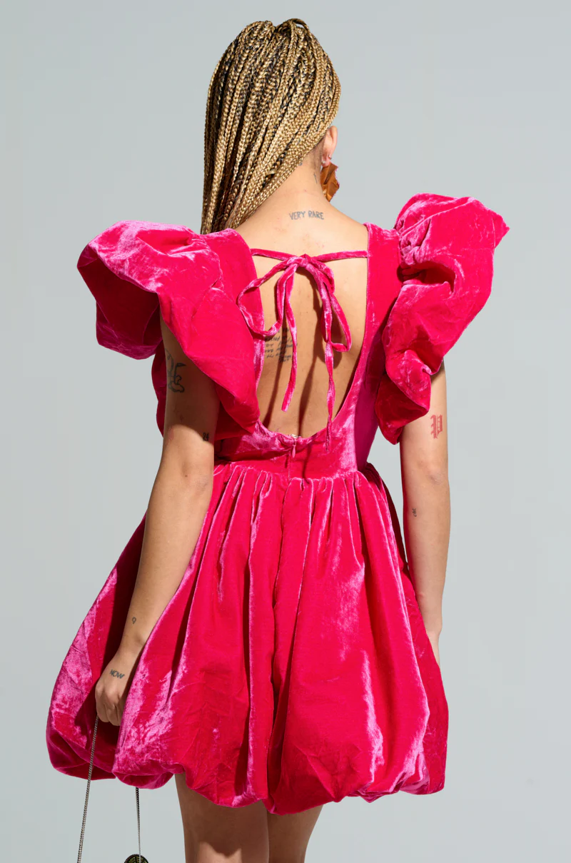 BELLE OF THE BALL VELVET MINI DRESS - Image 4