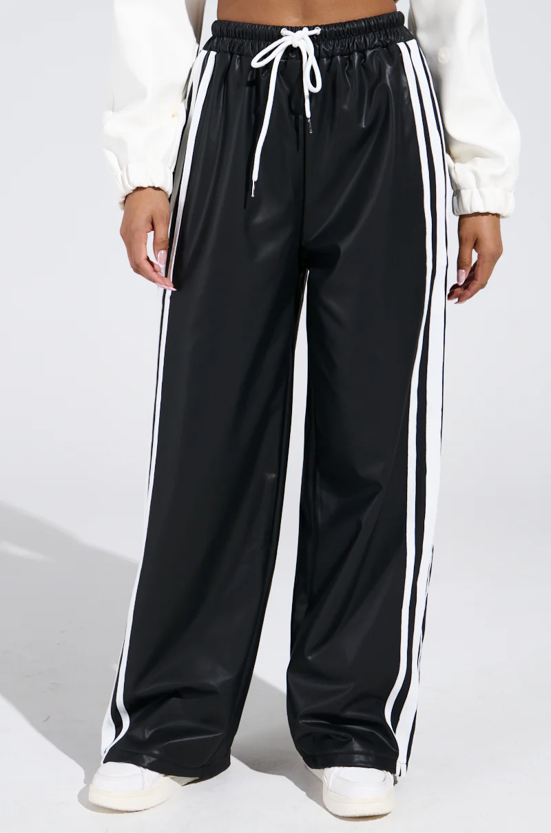 BELLERS PU TRACK PANT IN BLACK - Image 2