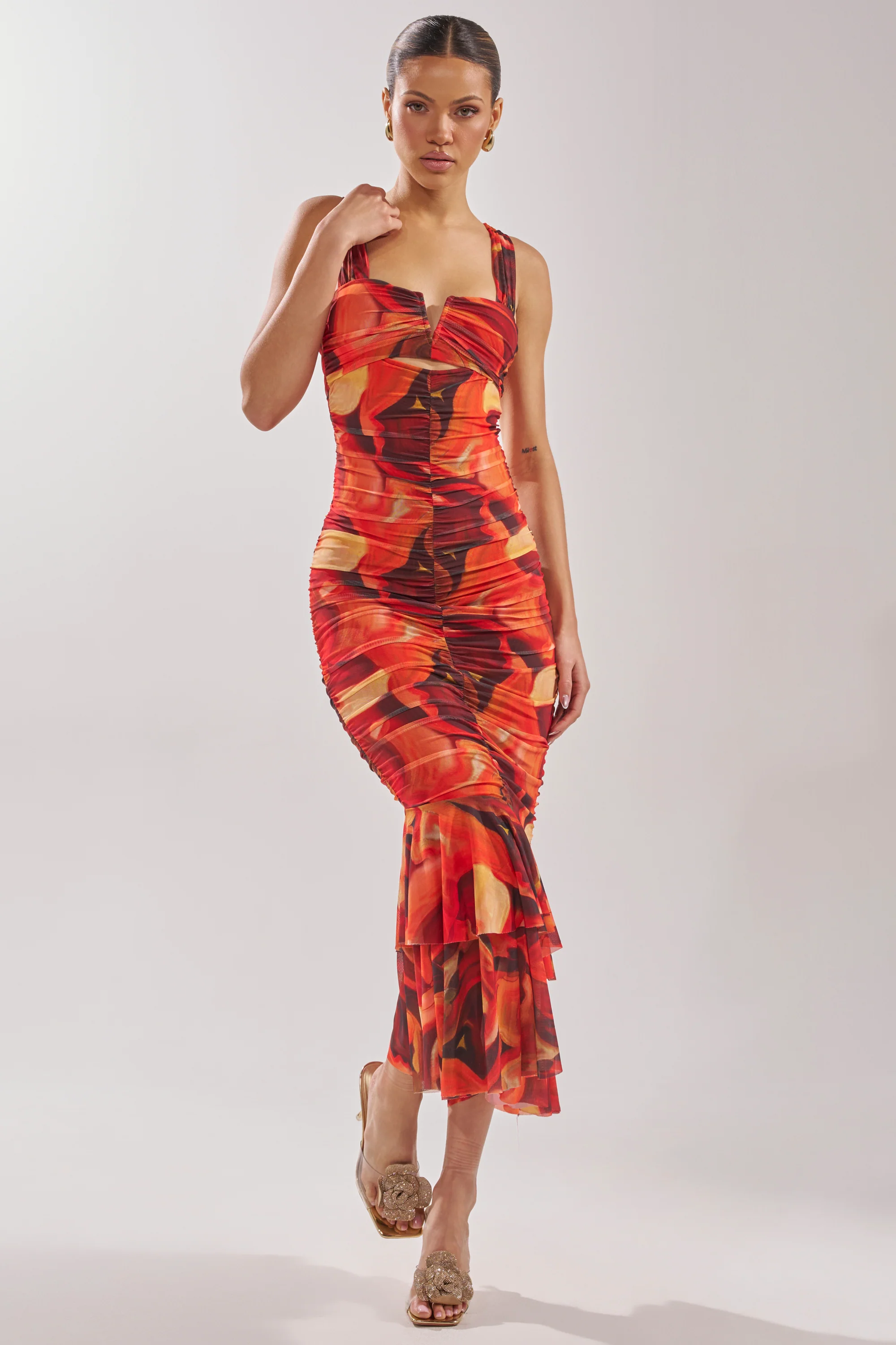 BELONG IN A MUSEUM RED MAXI DRESS