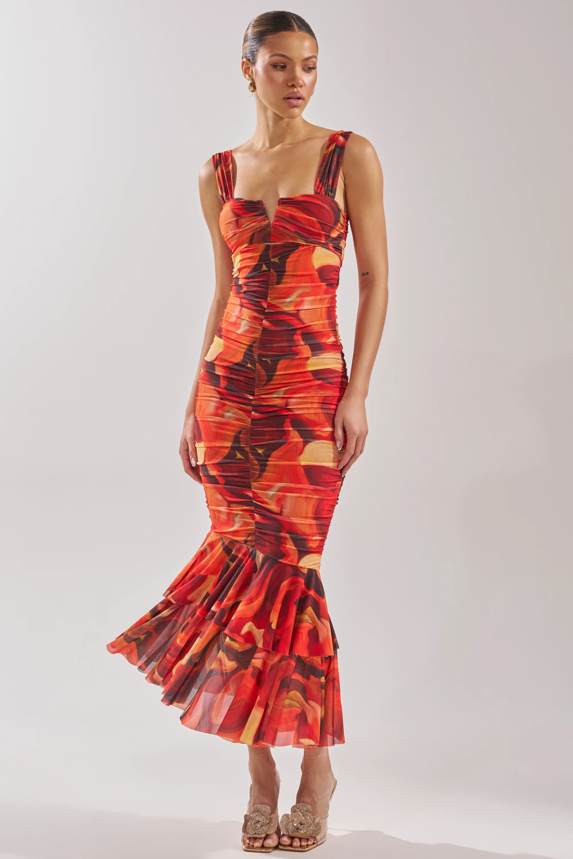 BELONG IN A MUSEUM RED MAXI DRESS - Image 2