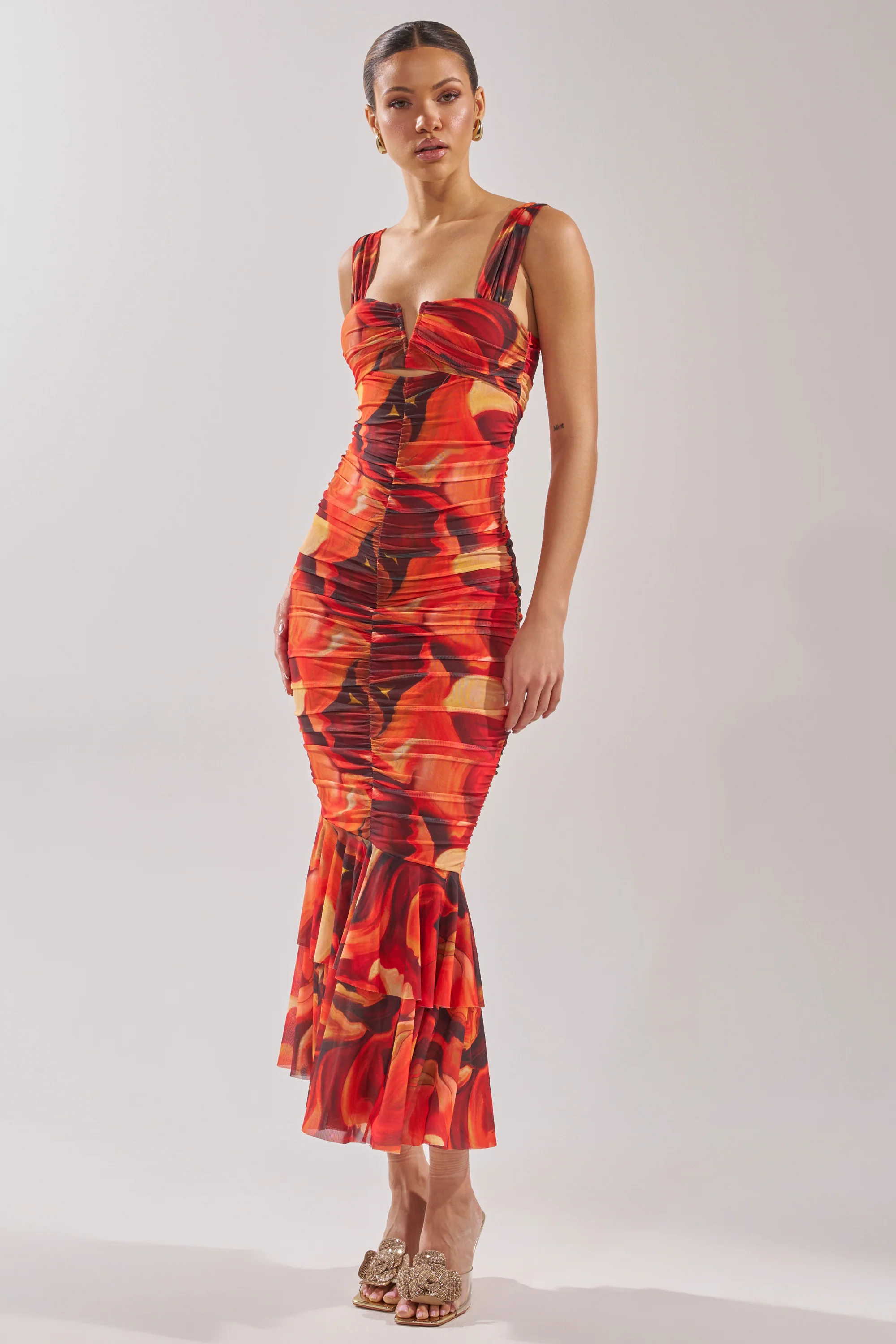 BELONG IN A MUSEUM RED MAXI DRESS - Image 3