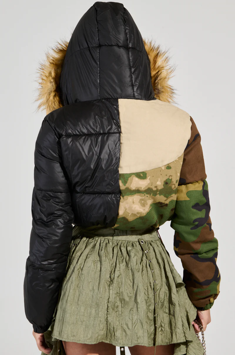 BENDITA CROPPED PATCHWORK PUFFER - Image 5