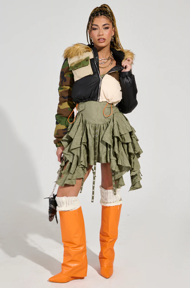 BENDITA CROPPED PATCHWORK PUFFER - Image 7
