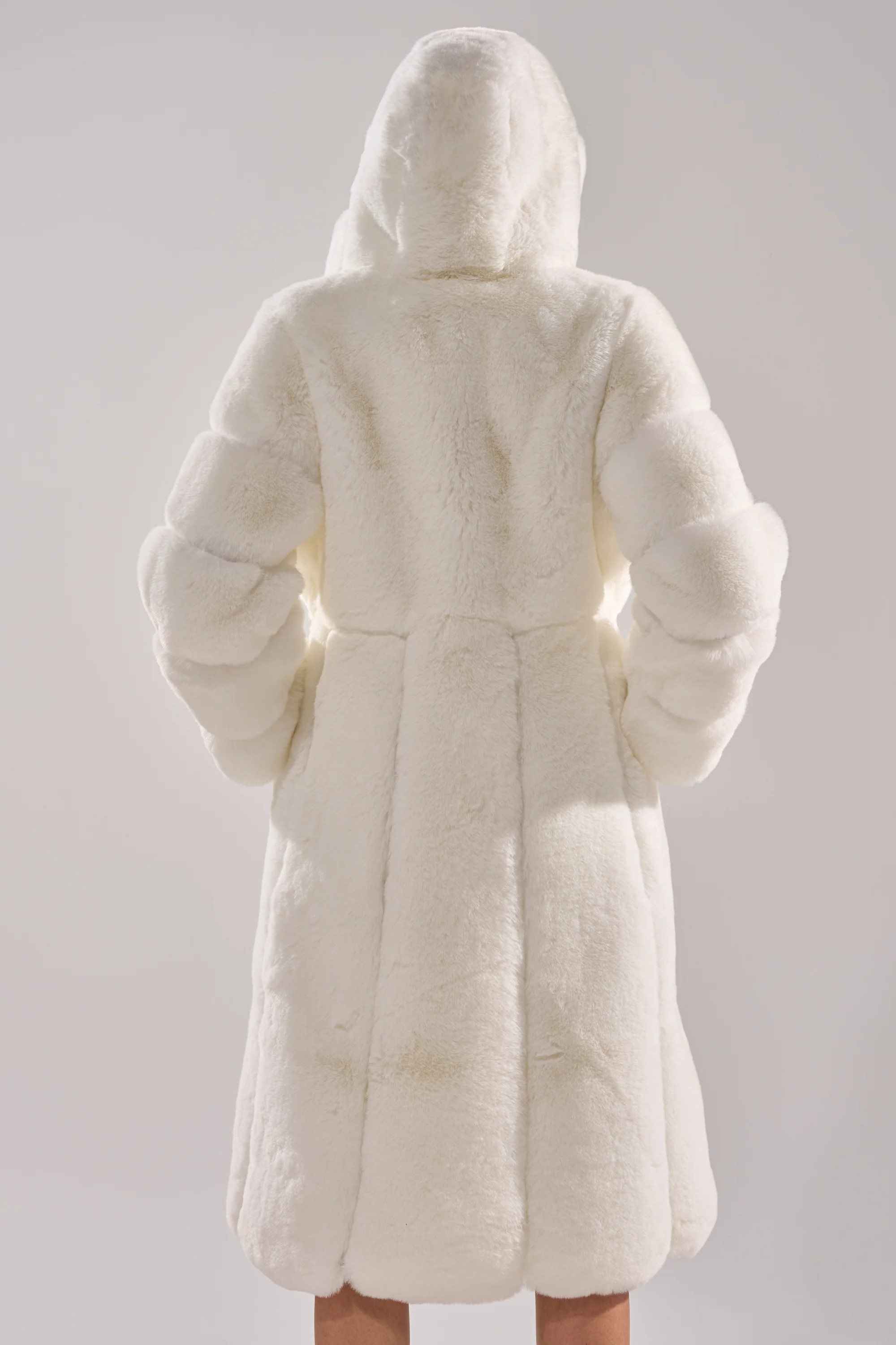 BERLIN HOODED FAUX FUR IN WHITE - Image 12