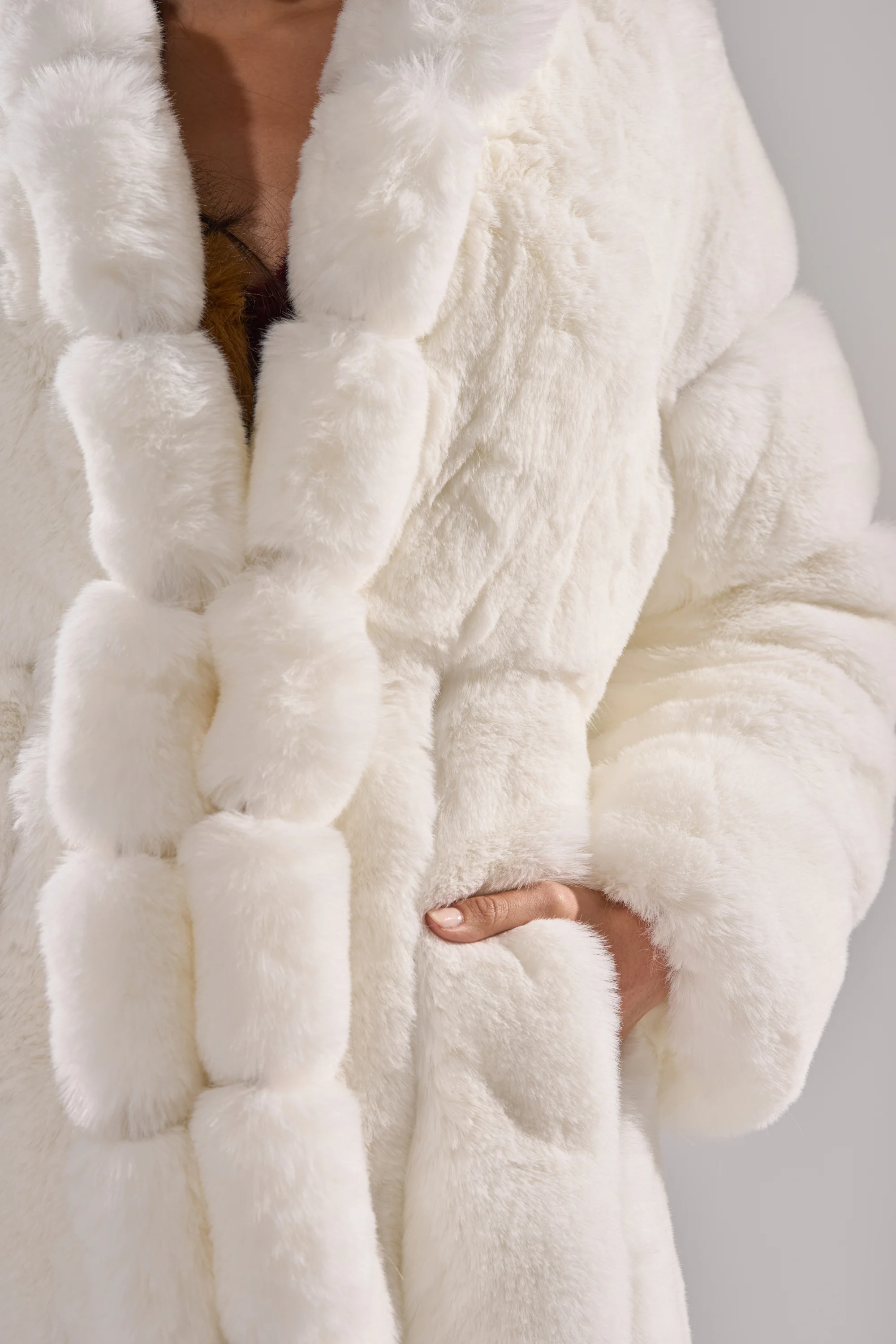 BERLIN HOODED FAUX FUR IN WHITE - Image 15