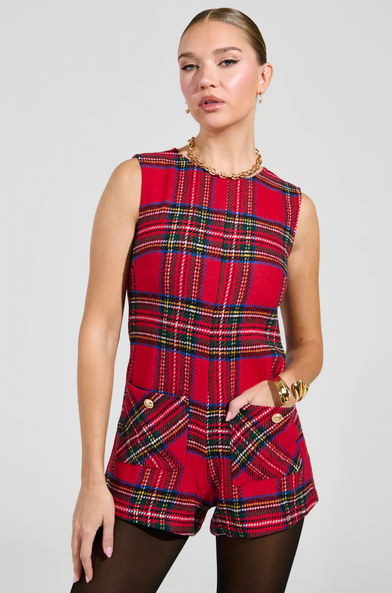 BEST DRESSED PLAID MINI DRESS IN RED - Image 2