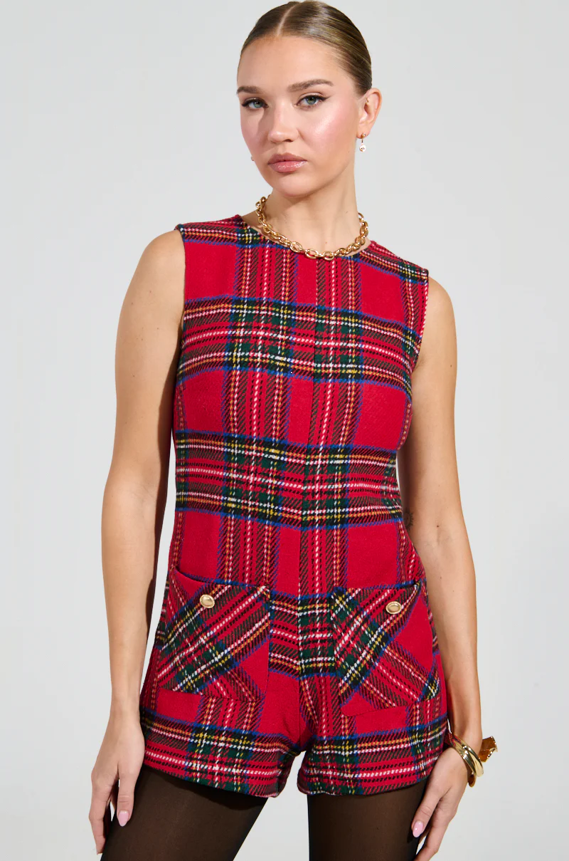 BEST DRESSED PLAID MINI DRESS IN RED - Image 3