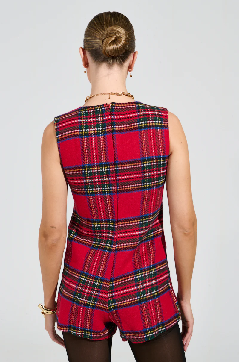 BEST DRESSED PLAID MINI DRESS IN RED - Image 5