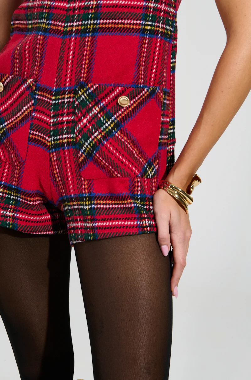 BEST DRESSED PLAID MINI DRESS IN RED - Image 7