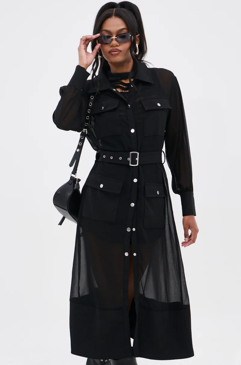 BET ON ME CHIFFON TRENCH - Image 2